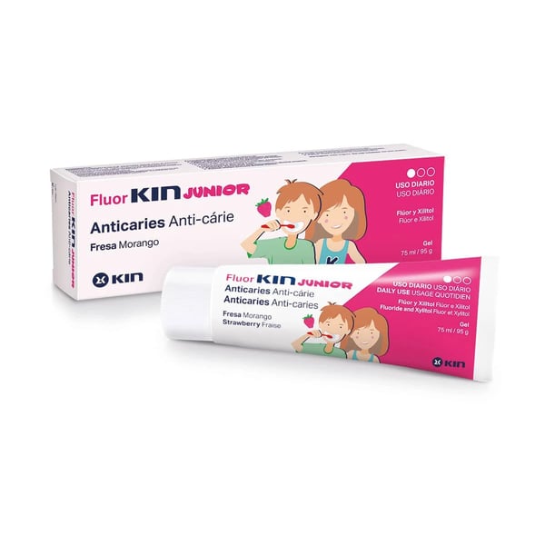 FluorKIN Júnior Gel Dentífrico Morango 75ml